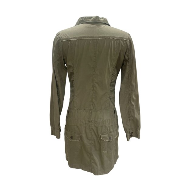 Deuce Jeans Utility Shirt Dress Army Green Button Front Cotton Safari Gorpcore M - Picture 10 of 12